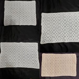 Elegant Crochet Lace Placemats, tray mats, doilies, table mats, set of 4,